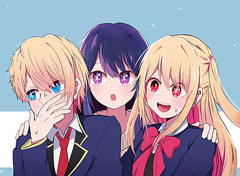 Oshi no Ko : Ruby, Ai & Aquamarine Hoshino in Vibrant Anime Style, Ruby Hoshino, Ai Hoshino, Aquamarine Hoshino, Anime, Oshi no Ko HD wallpaper