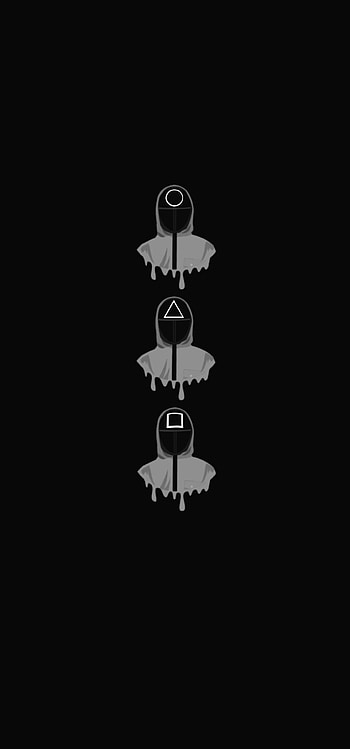 Squid games, Netflix, symbol, Apple, Anime, White, Black, Samsung HD phone wallpaper