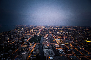 Chicago Cityscape Lights Road , chicago, cityscape, lights, road, graphy HD wallpaper