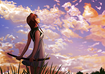 Gread Sky, tomabechi, original, short hair, girl, solo, highres HD wallpaper
