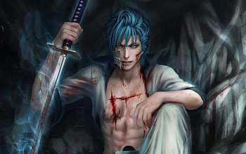 Grimmjow Jaggerjack, Sword Arrancar, Bleach artwork, High-resolution monitor HD wallpaper