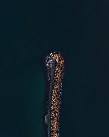 Stones, Sea, View From Above, Pier, Ocean, Minimalism, Wharf, Berth HD phone wallpaper