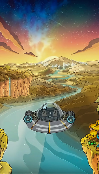 Rick and Morty, adventure, cloud, sky, spaceship, tvseries, cartoon, Rick_and_morty HD phone wallpaper