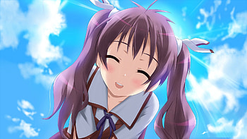 Anime, Sun, Smile, Girl, Tenderness HD wallpaper