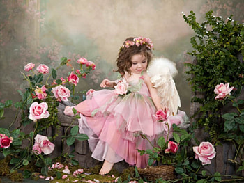 People, Flowers, Children, Art , Angels HD wallpaper