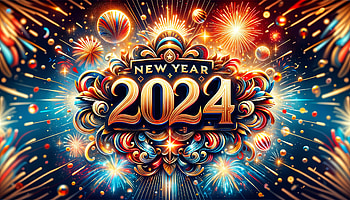 New Year 2024 | Festive Fireworks Background, New Year 2024, 2024 HD wallpaper