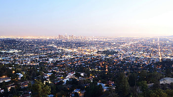 Downtown Los Angeles Skyline Twilight Time Lapse -Zoom Out- Stock Video Footage - VideoBlocks HD wallpaper