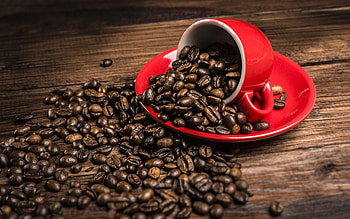 Red cup coffee, , Coffee beans , mobile HD wallpaper