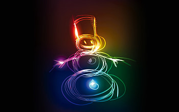 Neon Snowman Creative, neon, snowman, creative HD wallpaper