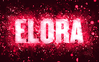 Happy Birtay Elora, , pink neon lights, Elora name, creative, Elora Happy Birtay, Elora Birtay, popular american female names, with Elora name, Elora HD wallpaper