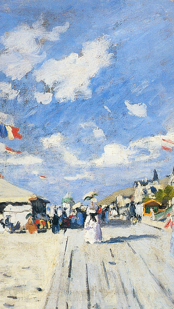 Classic Art Paint Board Walk On Claude Monet Winter Snow HD phone wallpaper