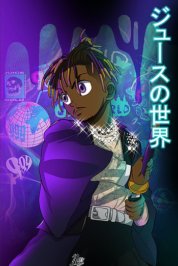 Juice WRLD, Anime, Rapper, Demon Slayer, purple HD phone wallpaper
