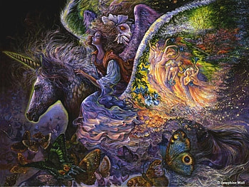:), girl, josephine wall, wings, art, fantasy, unicorn HD wallpaper