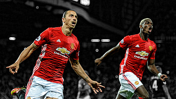 Zlatan Ibrahimovic and Paul Pogba, Manchester United HD wallpaper