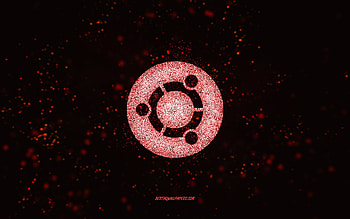 Ubuntu glitter logo, , black background, Ubuntu logo, pink glitter art, Ubuntu, creative art, Ubuntu pink glitter logo, Linux HD wallpaper