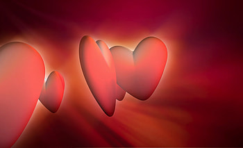 Red hearts, love, abstract HD wallpaper