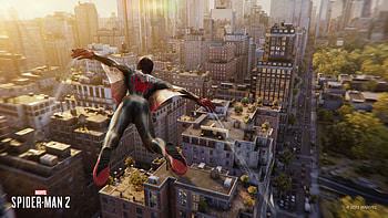 Marvel's Spider-Man 2 - Dynamic City Swing, video game, Marvel's Spider-Man 2 HD wallpaper