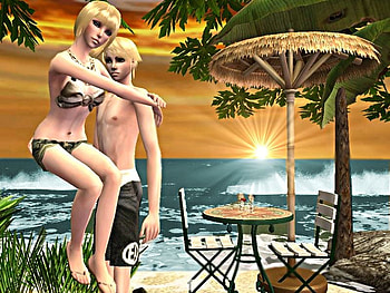 Shii_and_Samui, on beach, shii-and-samui, beautiful HD wallpaper
