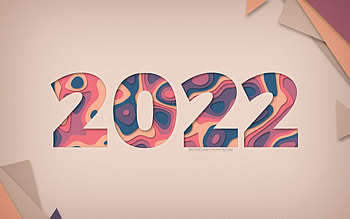 2022 New Year, , cut letters, 2022 beige background, 2022 cut art, 2022 Year, 2022 concepts, Happy New Year 2022, 2022 paper background HD wallpaper