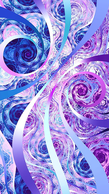 Swirl, blue, ribbon, fractal, art HD phone wallpaper