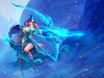 Magical bow, archer, magic, fantasy, woman HD wallpaper
