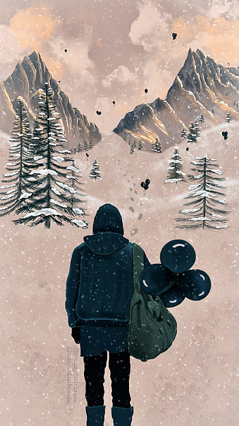 JUST LIKE YOU - NF, Mountains, Nature, Snow, Winter, JUST LIKE YOU, Hiking, NF art HD phone wallpaper