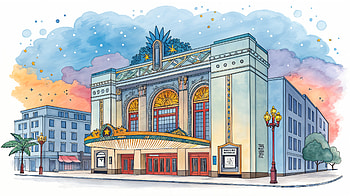 Theater Facade Illustration, theater, building, cityscape HD wallpaper