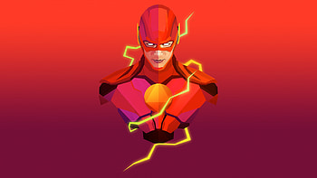 Flash Facets Justin Maller, flash, minimalism, superheroes, minimalism, minimalist, artist, artwork, digital-art HD wallpaper