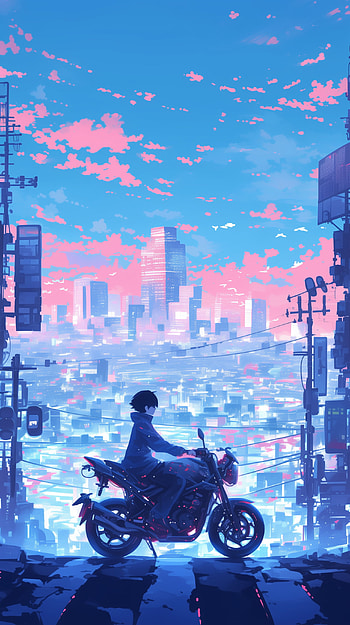 Anime Rider: Dusk City Motorcycle Adventure, Anime, motorcycle HD phone wallpaper