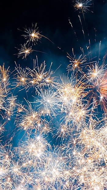 Firework, Yellow Crackers HD phone wallpaper