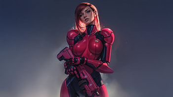 Crimson Elite Operative , artist, artwork, art, digital-art, cyberpunk, ai HD wallpaper