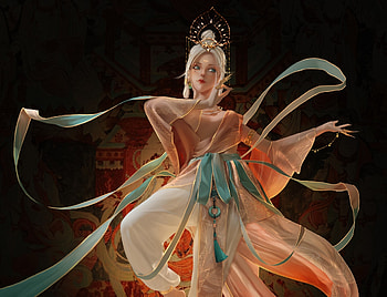 Fantasy Girl, Artwork, Blonde, Girl, Dress HD wallpaper