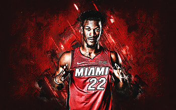 Jimmy Butler, Miami Heat, American basketball player, portrait, NBA, basketball, USA, red stone background, grunge art HD wallpaper