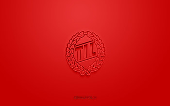 Tromso IL, creative 3D logo, red background, Eliteserien, 3d emblem, Norwegian football club, Norway, 3d art, football, Tromso IL 3d logo HD wallpaper