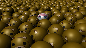 Pink, 3D, Brown, Face, Figurines, Figures, Faces HD wallpaper