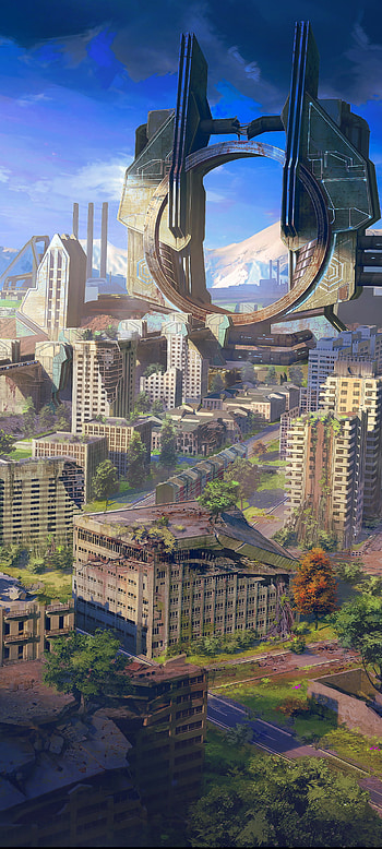 Echoes of Tomorrow: Post-Apocalyptic Sci-Fi Skyline, Sci Fi, post apocalyptic HD phone wallpaper