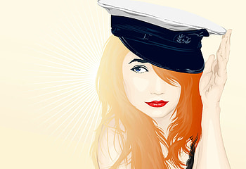 Vector, Girl, Headdress, Facial Features, Lineament HD wallpaper