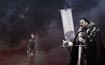 Ned Stark and Bran Stark, House Stark HD wallpaper