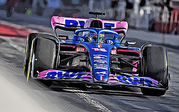 Alpine-Renault A522, vector art, Fernando Alonso, 2022 F1 cars, Formula 1, Fernando Alonso drawing, BWT Alpine F1 Team, new A522, F1, Alpine-Renaul 2022, F1 cars, Fernando Alonso Alpine-Renault A522 HD wallpaper