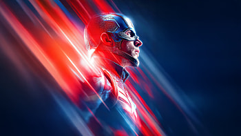 Captain America Hero In Red And Blue, captain-america, superheroes, artwork, art, digital-art, ai HD wallpaper