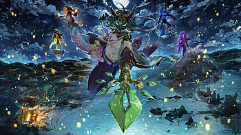 Blue Eyes Xiao With Trident Genshin Impact HD wallpaper