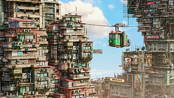 Skyscraping Scifi Sky High Blocks And Homes, scifi, buildings, artist, artwork, digital-art HD wallpaper