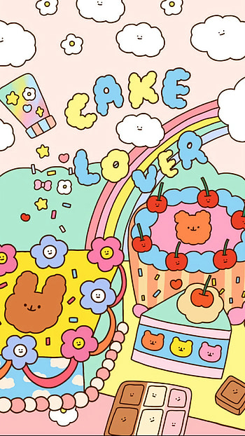Cake lover, colorido, ositos, kwaii HD phone wallpaper