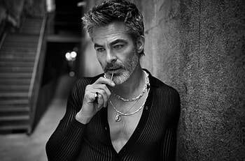 Black & White, Celebrity, Chris Pine HD wallpaper