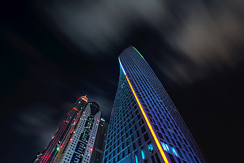 Buildings, night, sky HD wallpaper