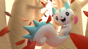 Pachirisu, blue, white, andr wahl, fantasy, orange, pokemon HD wallpaper