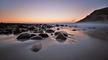 Rocks Mountains Beach , rocks, nature, beach, mountains HD wallpaper
