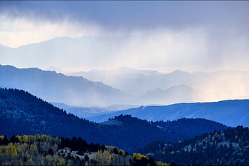 Autumn Storm, mist, wildflowers, clouds, autumn, nature, mountains, storm HD wallpaper
