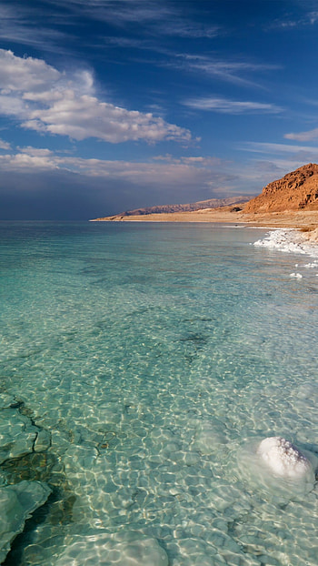 Dead Sea, Israel-Palestine border, Transparent salt water HD phone wallpaper