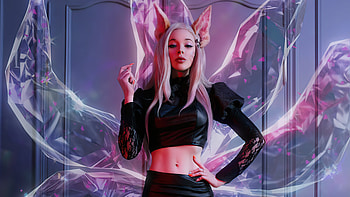 Ahri Kda Cosplay Girl , ahri, league-of-legends, games, artwork, artist, digital-art, cosplay HD wallpaper